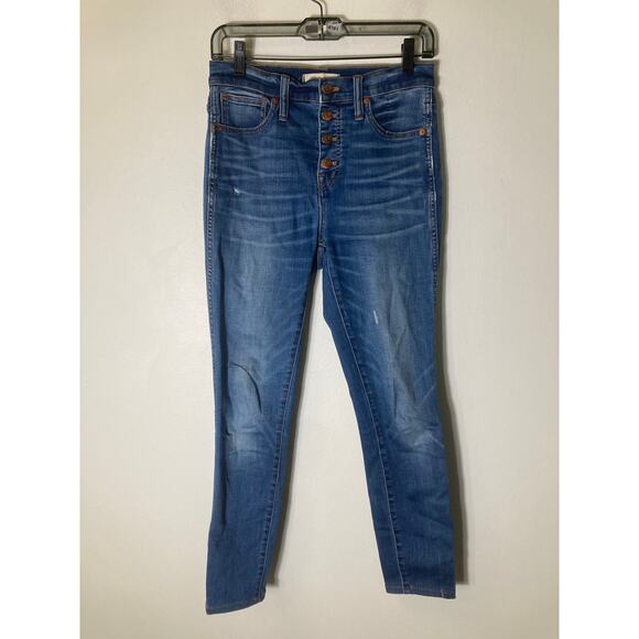 Madewell Button Fly 10" High Rise Skinny Blue Jean sz 26 - Picture 1 of 2